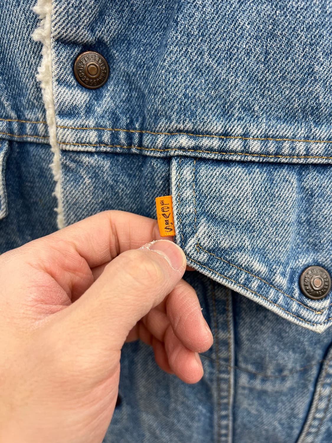 (95)70s 리바이스 오렌지탭 데님 쉐르파 자켓 상품이미지6