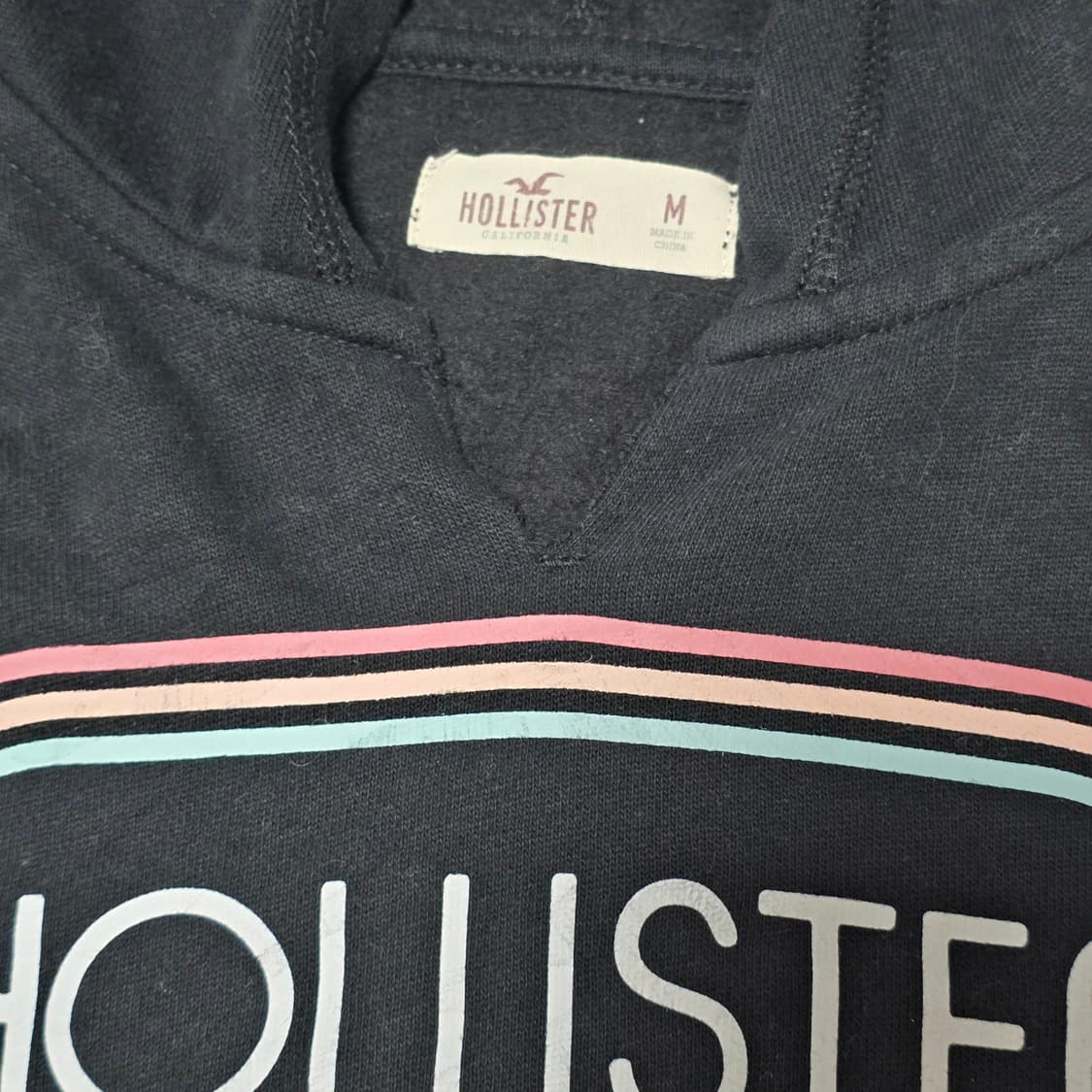 홀리스터 블랙 레인보우 후드티 상품이미지2