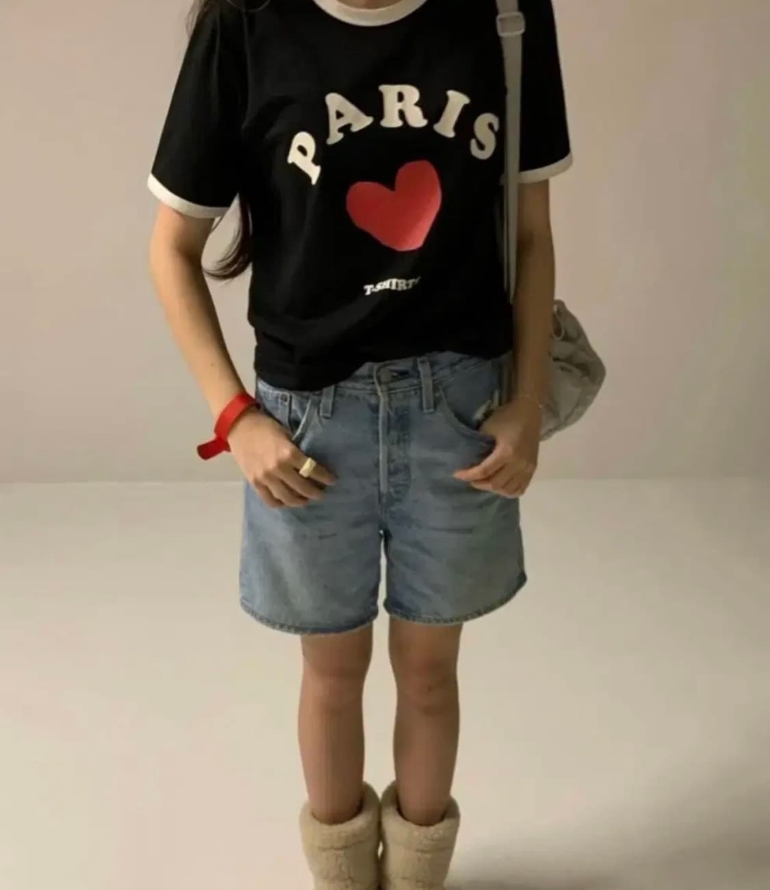 비아 파리스 하트 링거 반팔 티셔츠 상품이미지1