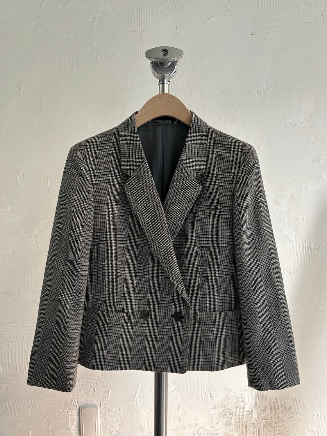 Burberry 버버리 그레이 컬러 체크 더블 블레이저 자켓 상품이미지1