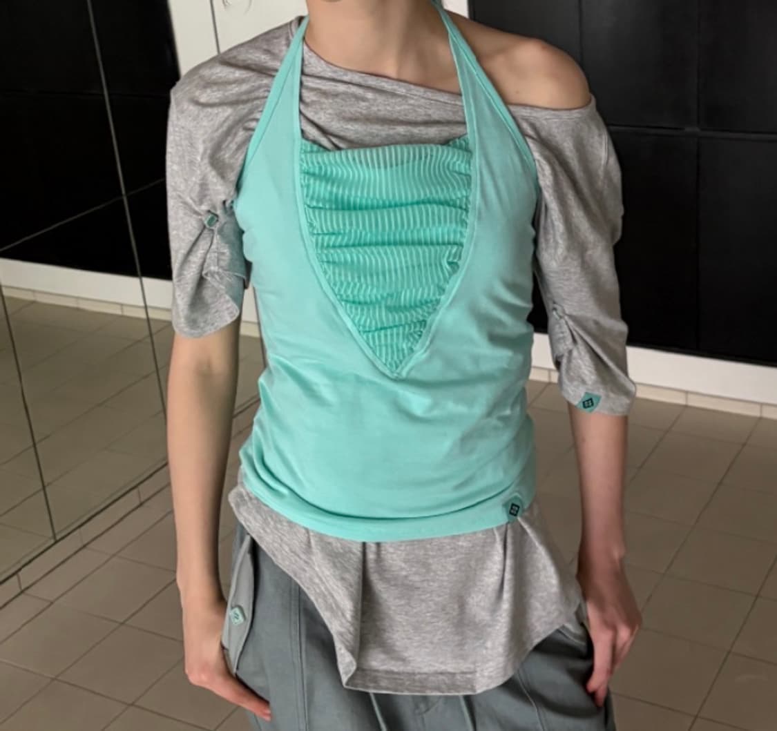 Heretic 헤레틱 Lace strap halter top mint 상품이미지1