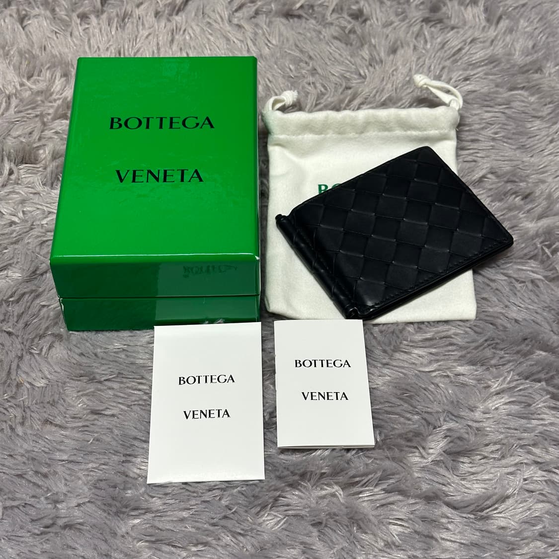[풀구성] 보테가베네타 인트레치아토 머니클립 반지갑 블랙 신형 상품이미지8