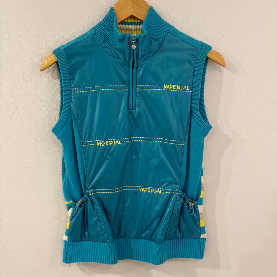 임페리얼 블루 퀼팅 니트 조끼 90 상품이미지1