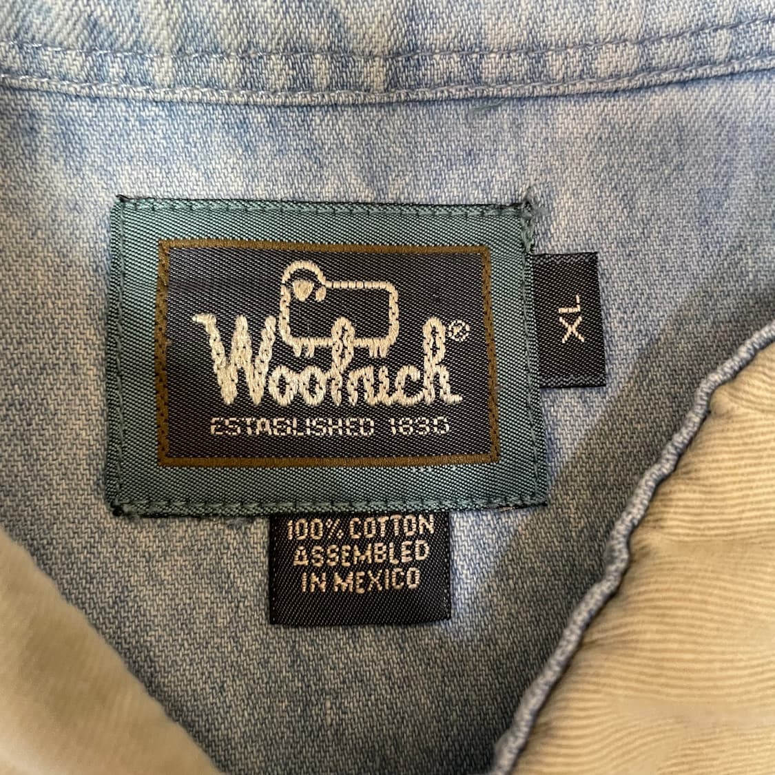 울리치 빅사이즈 투포켓 카라포인트 데님 셔츠 XL 상품이미지4