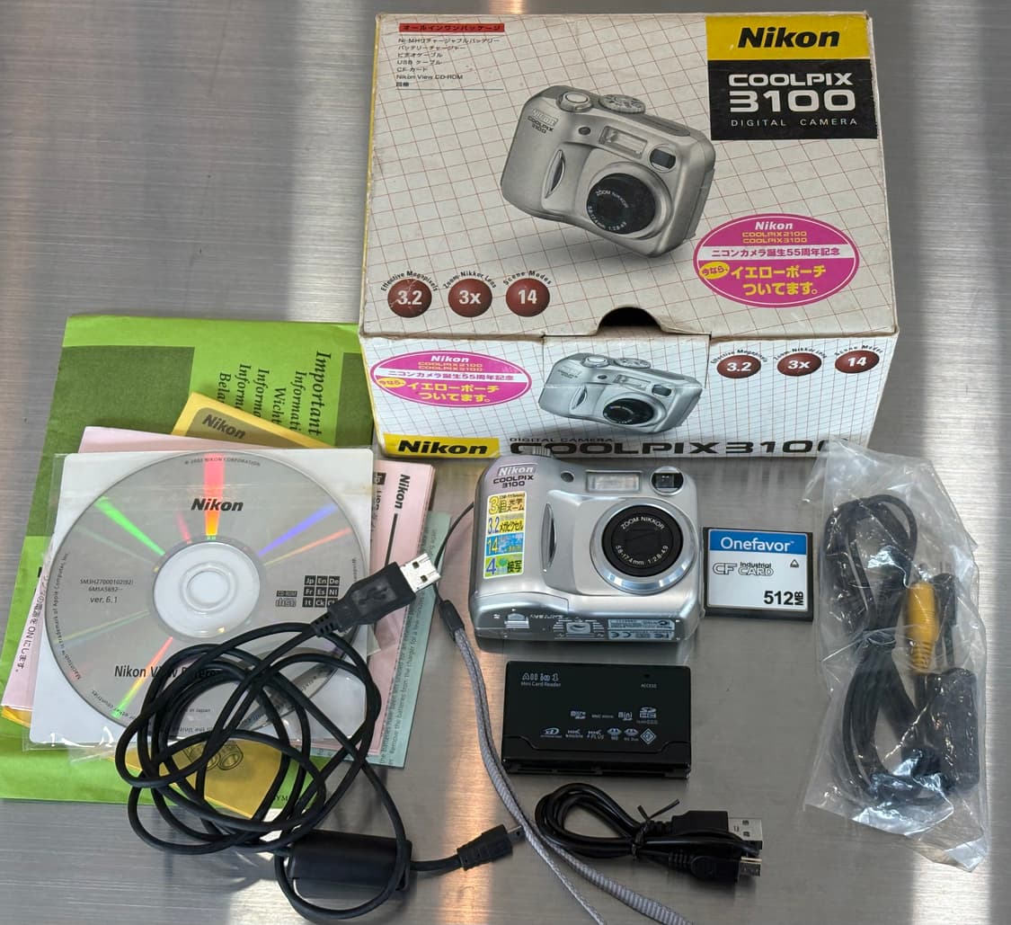 박스O/날짜표시)니콘 쿨픽스 3100 실버 빈티지디카 상품이미지2