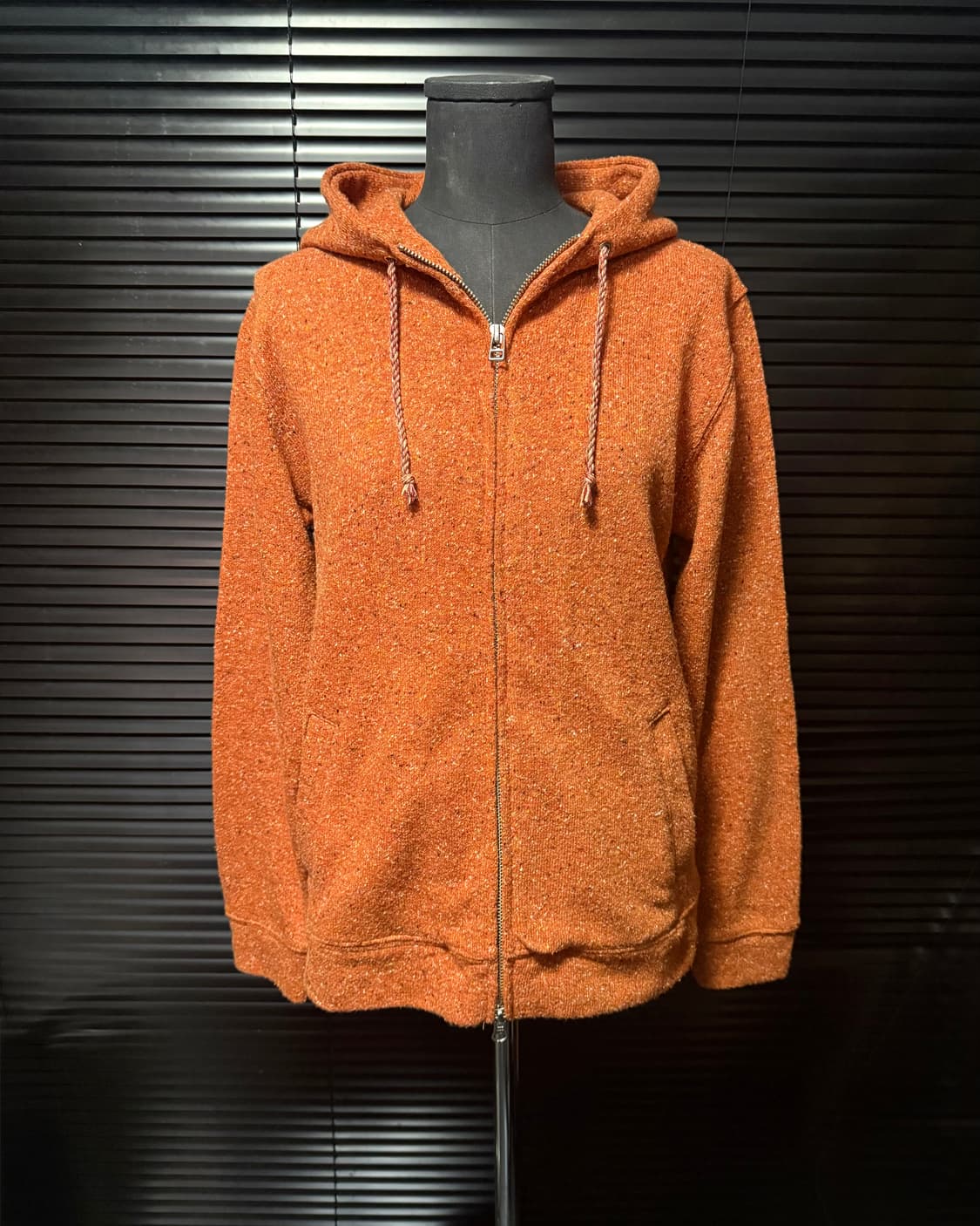 유니온 스테이션 주황색 오렌지 보카시 에스닉 웨스턴 니트 후드 집업 일본 상품이미지1