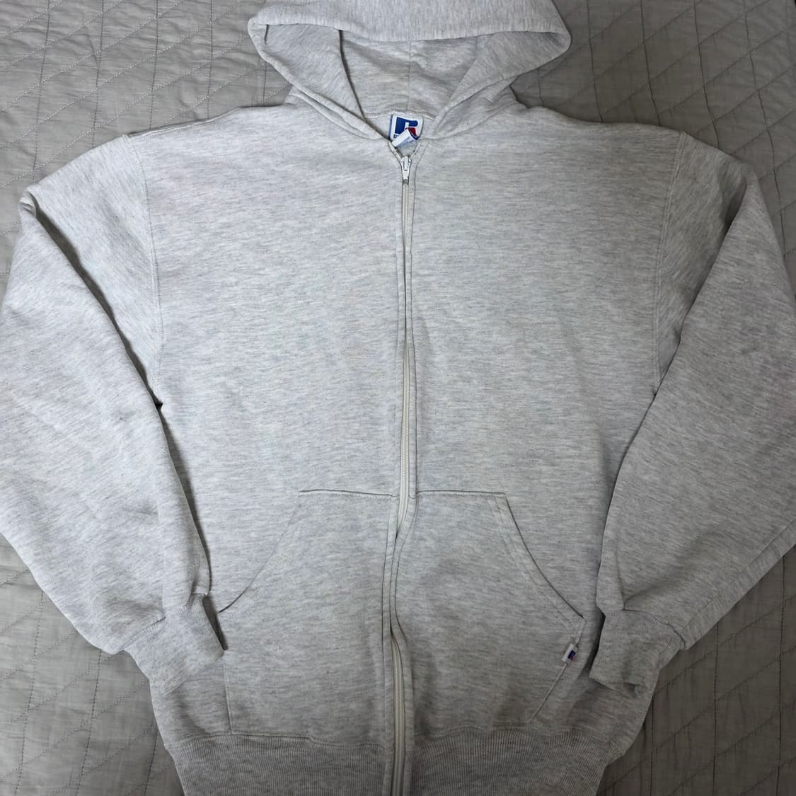 [M] 90s USA 러셀 애슬레틱 후드집업 라이트 그레이 ver. 굿 상품이미지1