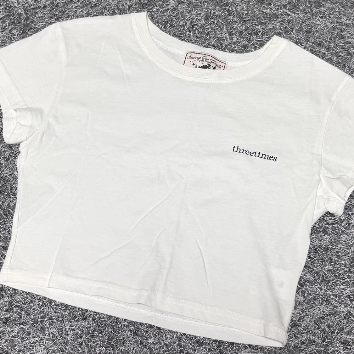쓰리타임즈 에코 로고 크롭 반팔 s 상품이미지2