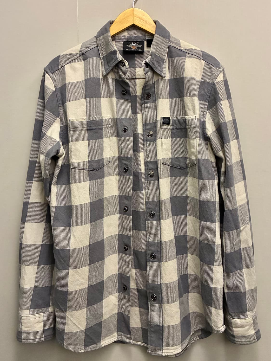 (S/100)할리데이비슨 백로고 코튼 체크 플란넬셔츠 할리셔츠 상품이미지8