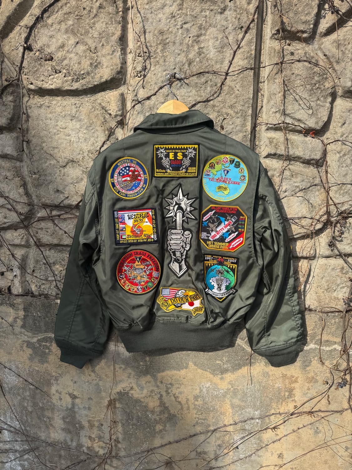 휴스턴 제팬 미군 미공군 복각 cwu-36p 항공 점퍼 자켓 풀패치 상품이미지2