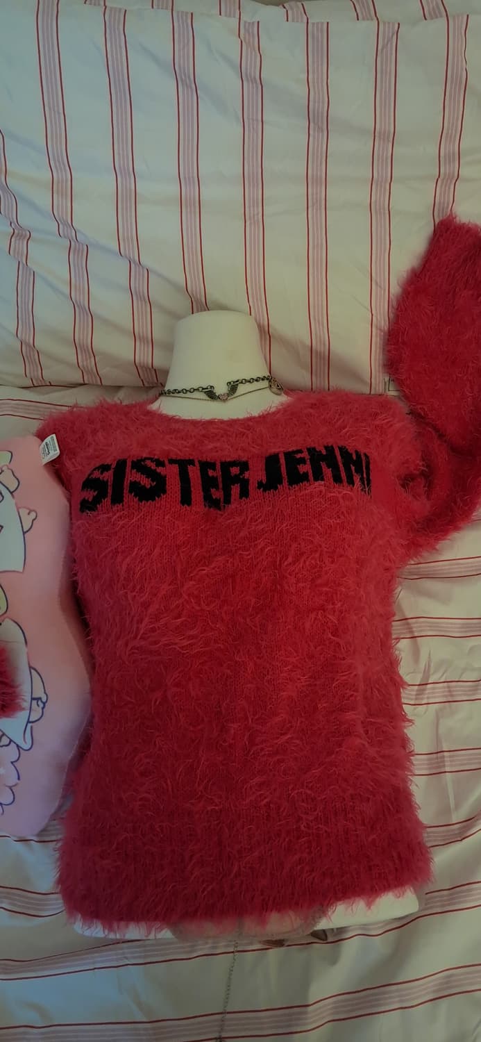 갸루깔 핫핑크 니트  상품이미지2