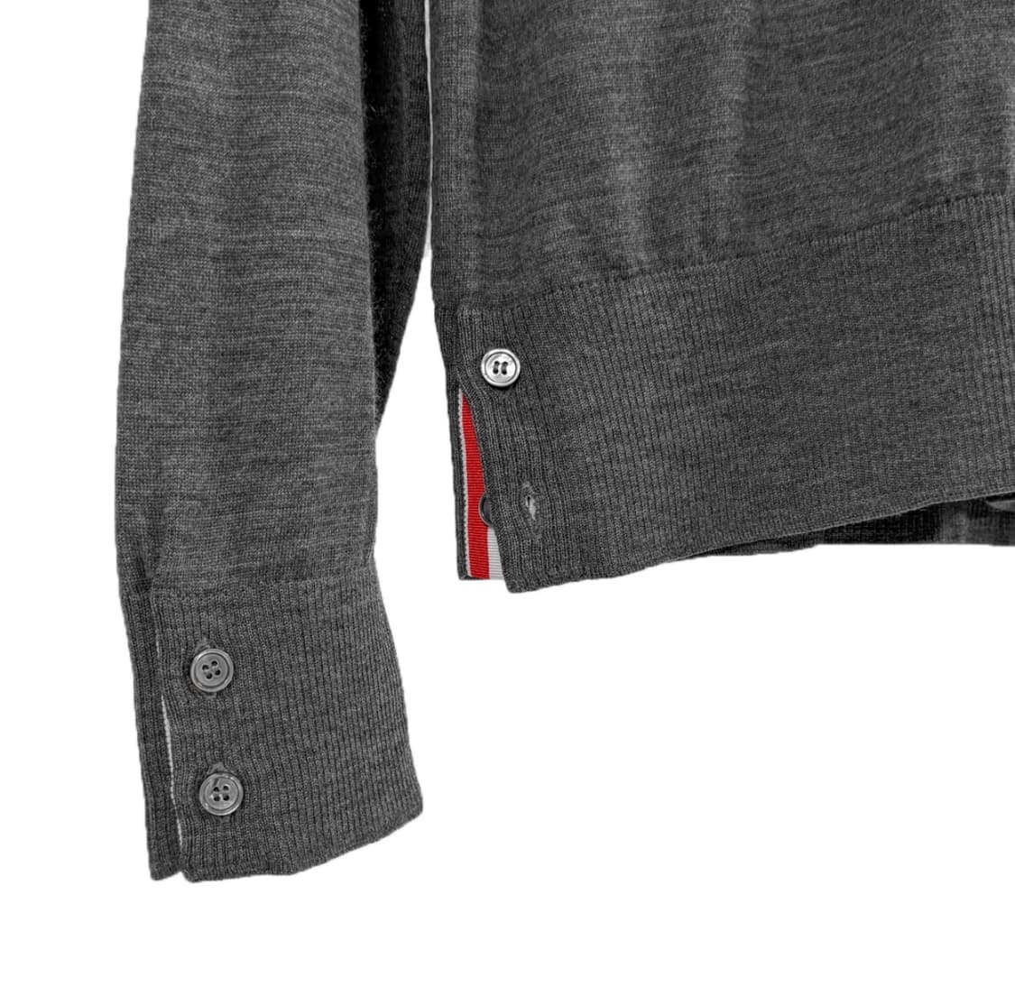 [2사이즈] 톰브라운 남성 사선완장 메리노울 니트 티셔츠 미디움 그레이 상품이미지7