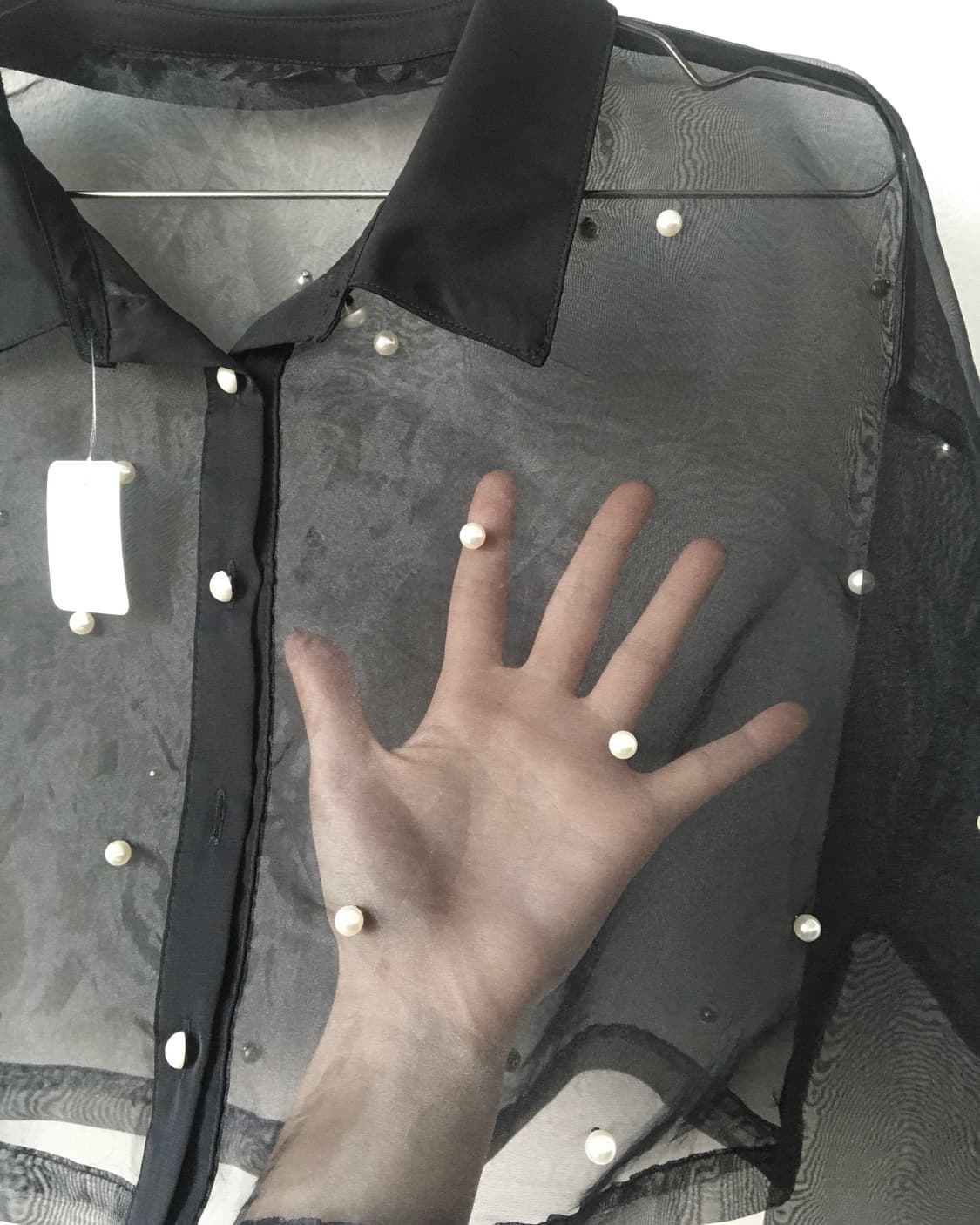 Pearl see through shirt 상품이미지3