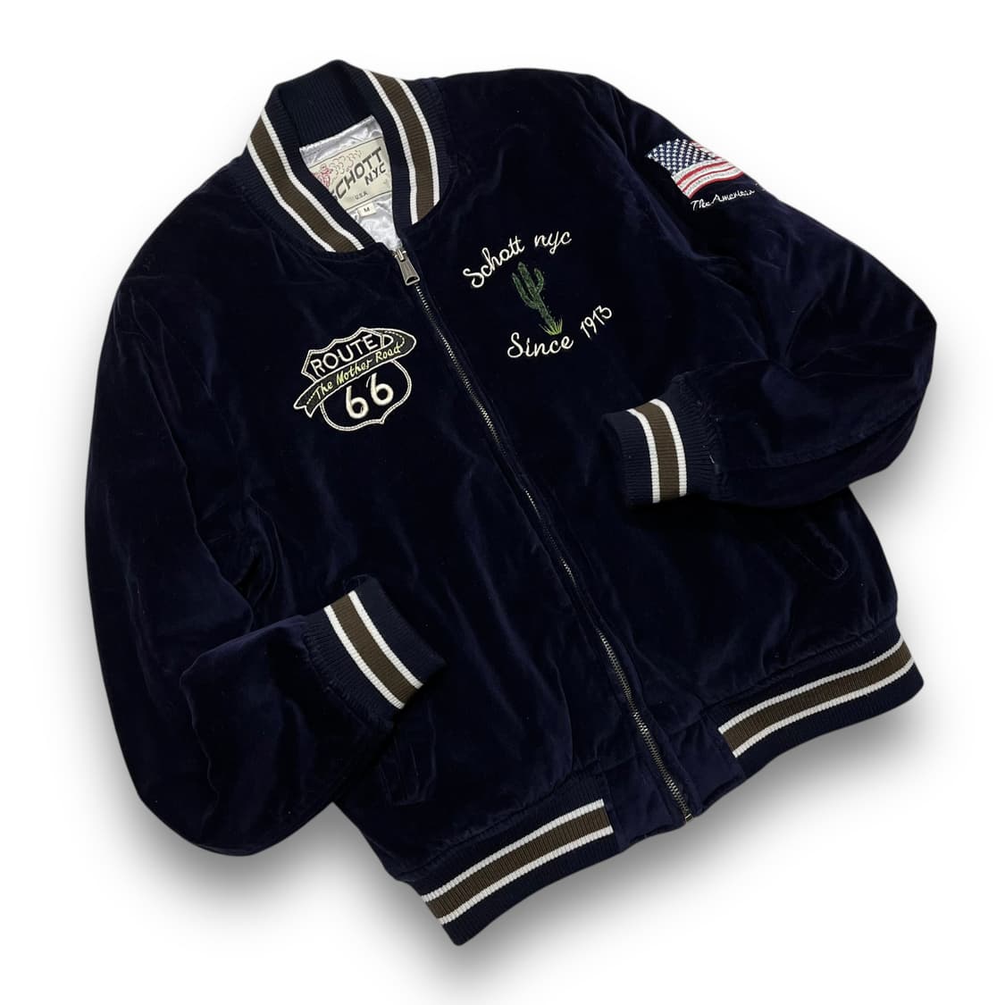 Schott Route66 벨벳 수베니어 Ma-1 자켓 상품이미지3