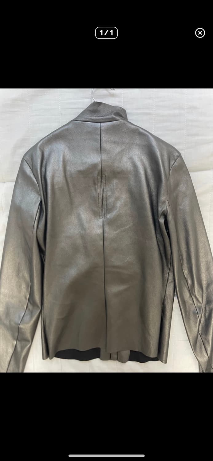 릭오웬스 게리 메탈릭 레더 바이커 자켓 상품이미지5