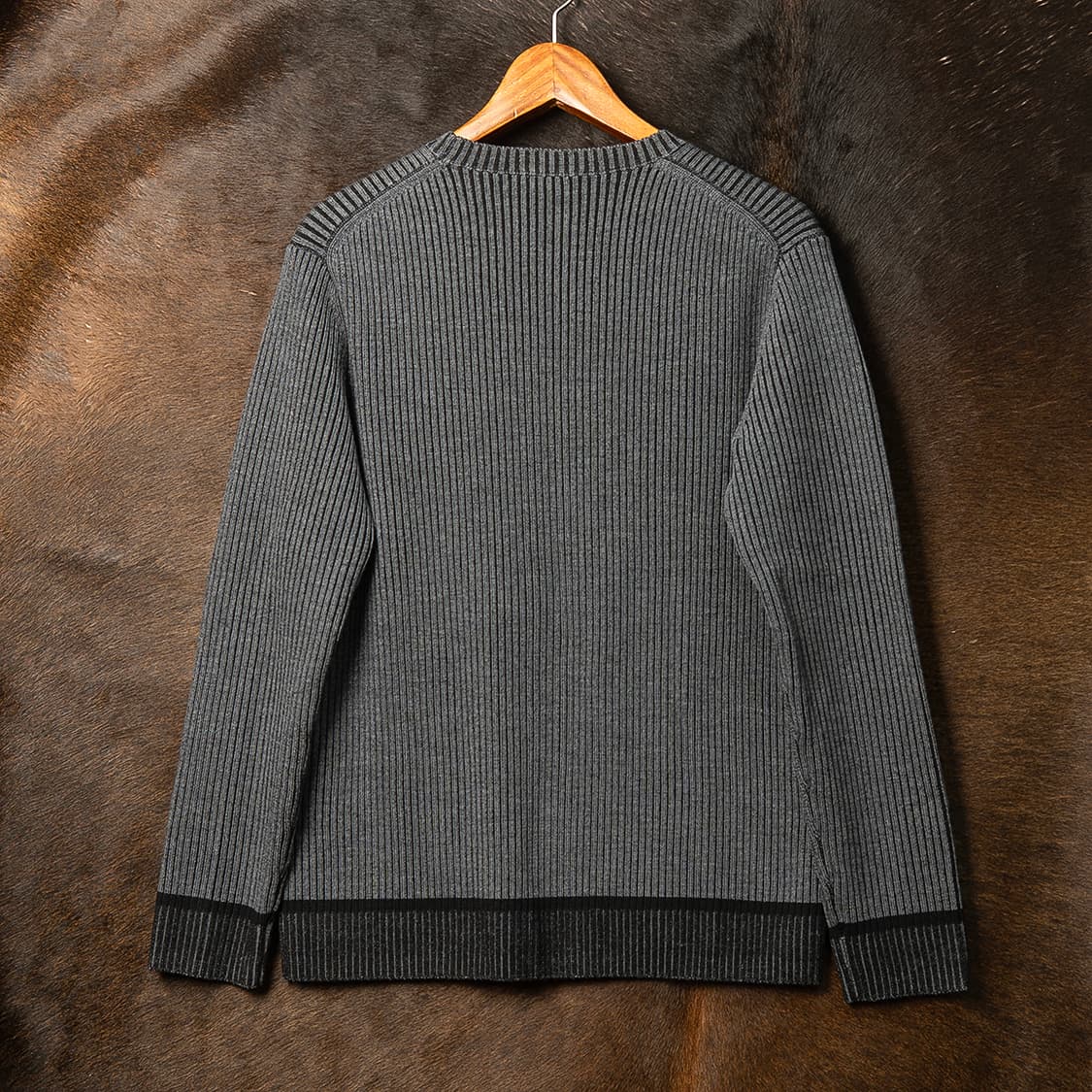 [100] 클럽모나코 메리노 울 니트 챠콜 그레이  상품이미지2