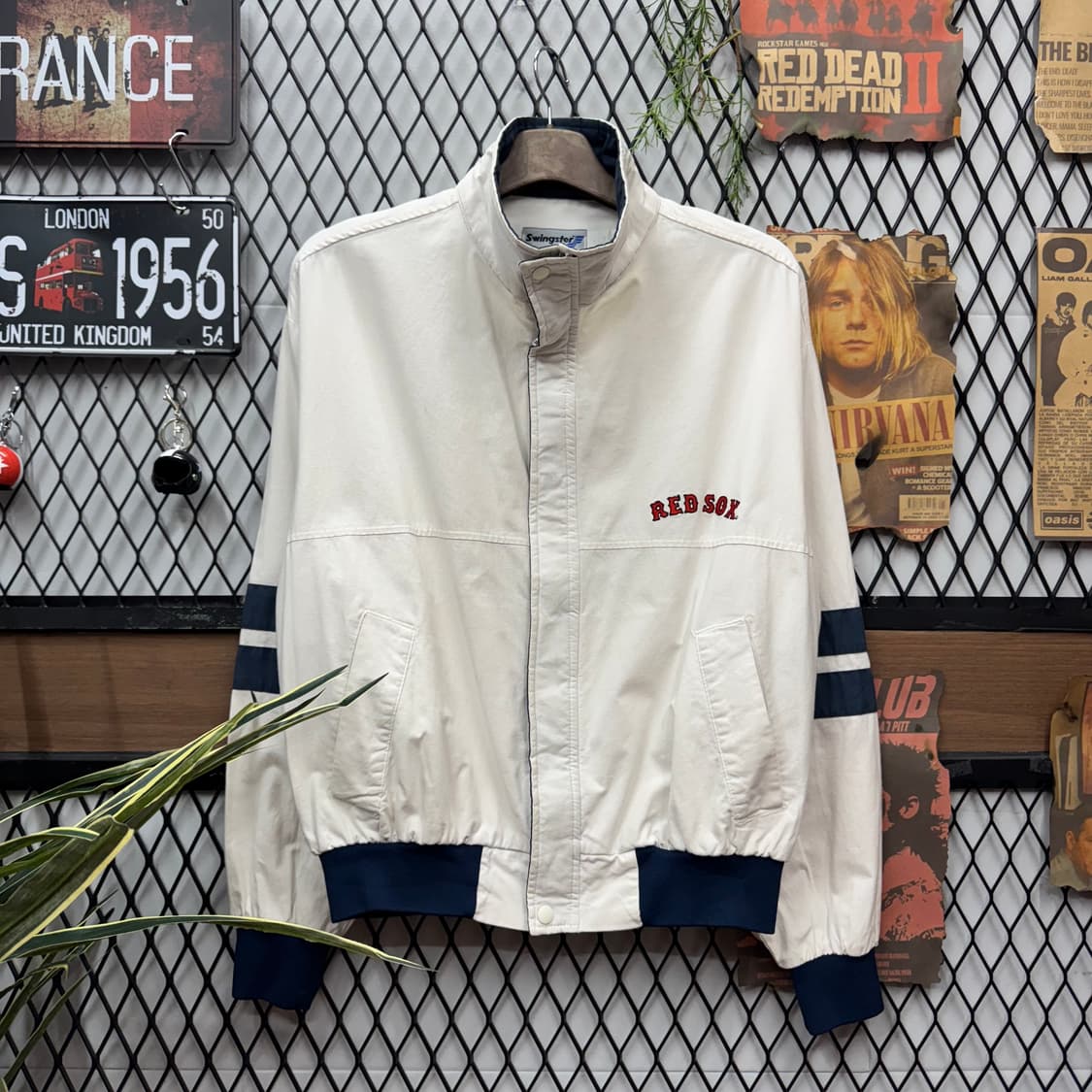 90s 스윙스터 전면 RED SOX 레터링 로고 포인트 화이트 상품이미지1