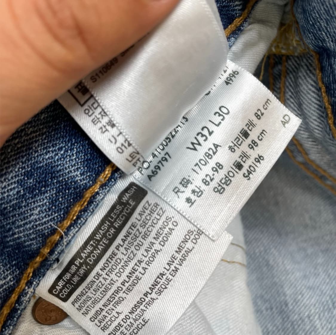 리바이스 Levi’s 501 오리지널 라이트블루 데님 팬츠 W32L30 상품이미지5