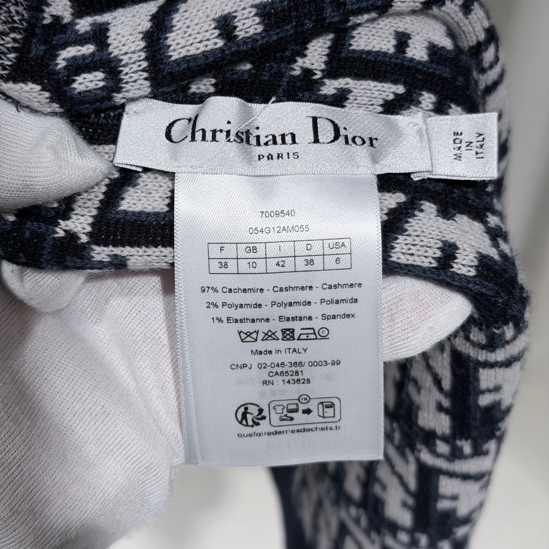 (S+/38) / 디올 리버서블 오블리크 캐시미어 후드집업 가디건 상품이미지5