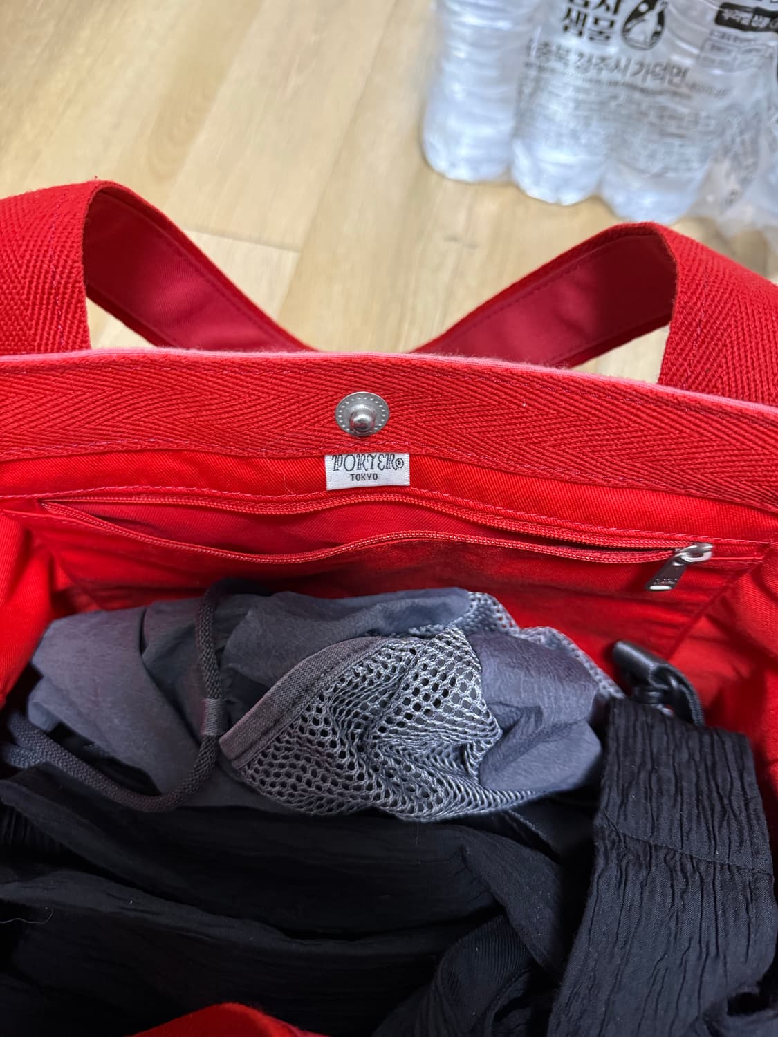 포터 빈티지 토트백 레드 상품이미지3