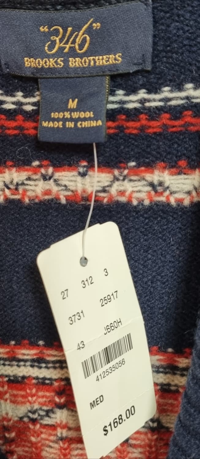 새상품) M (95) 브룩스브라더스 네이비 숄카라 니트 가디건 상품이미지3