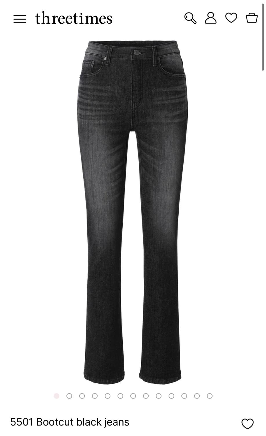 쓰리타임즈 5501 부츠컷 블랙진 사이즈 S 상품이미지4