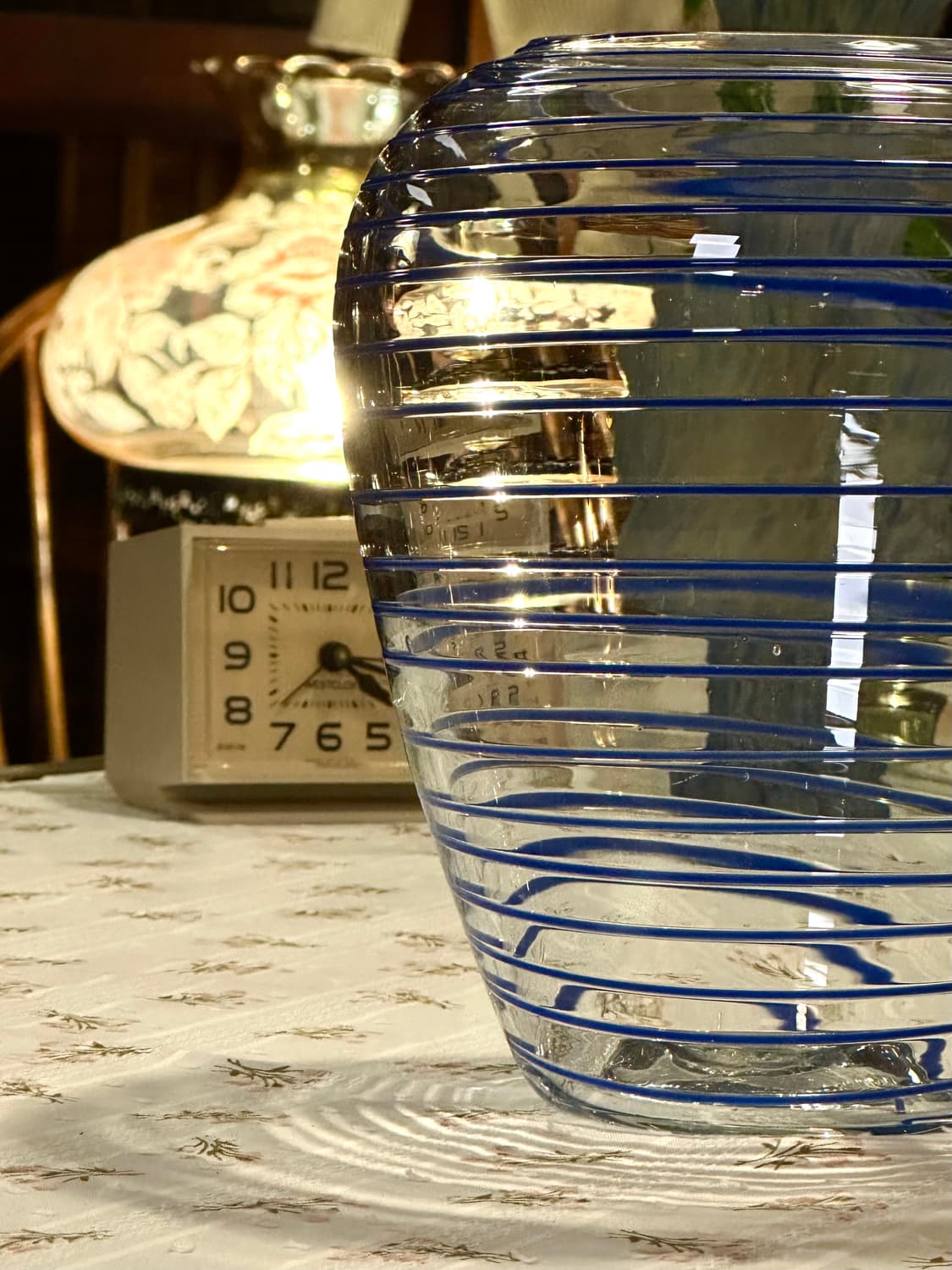 Vintage blue coil artglass vase 상품이미지5