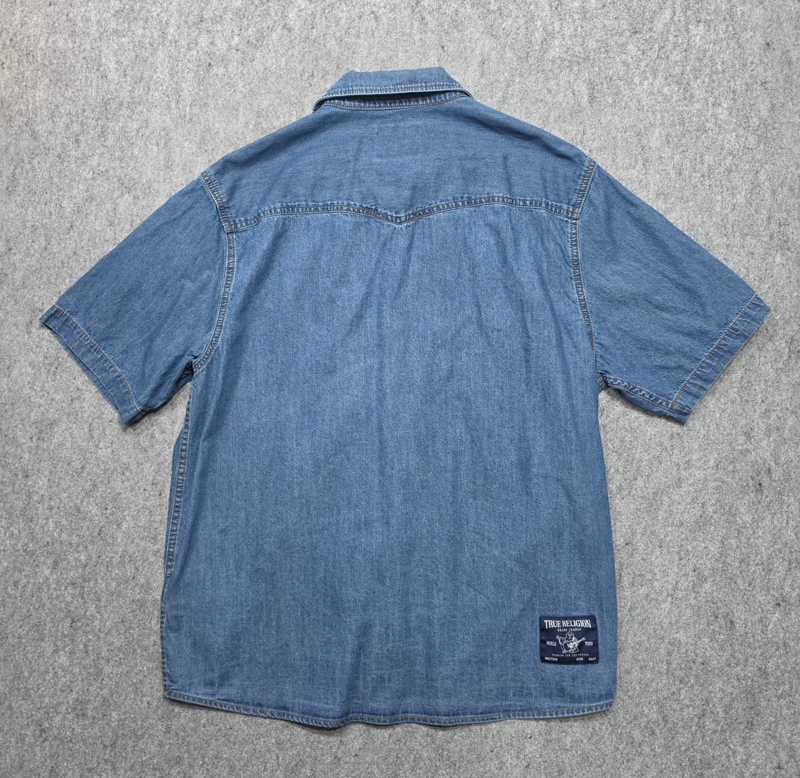 트루릴리젼 샴브레이 워크셔츠 데님 반팔셔츠 2XL 상품이미지2