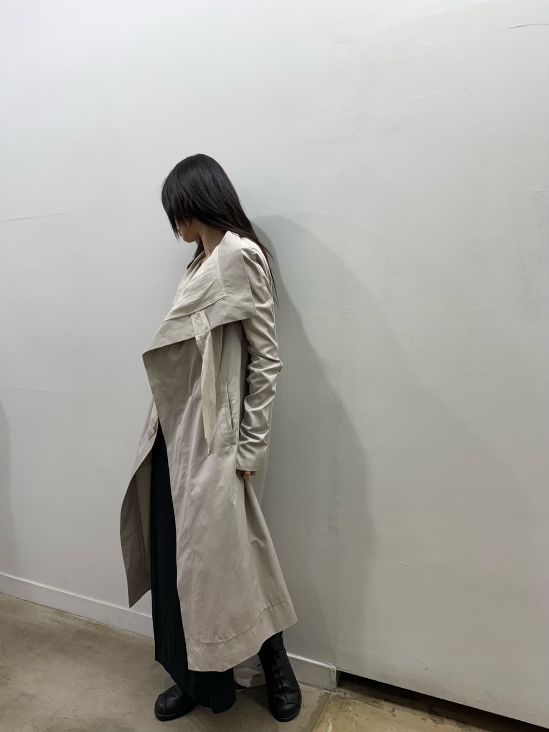 릭 오웬스 실크 오픈 트렌치 롱 코트 상품이미지9