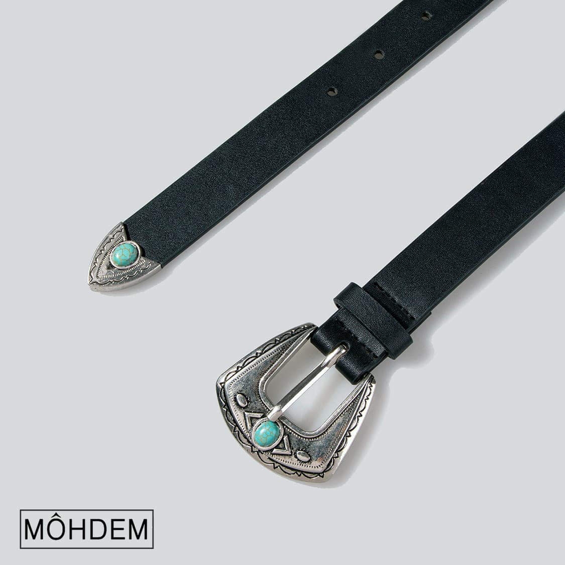 [Unisex] 원석 버클 웨스턴 가죽 벨트 상품이미지3