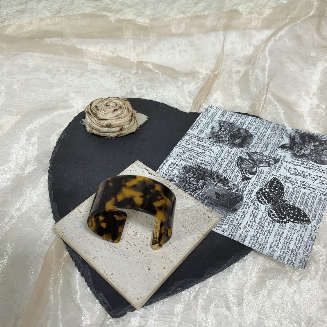 빈티지 TALBOTS 레오바드 아크릴 오픈 팔찌 상품이미지1