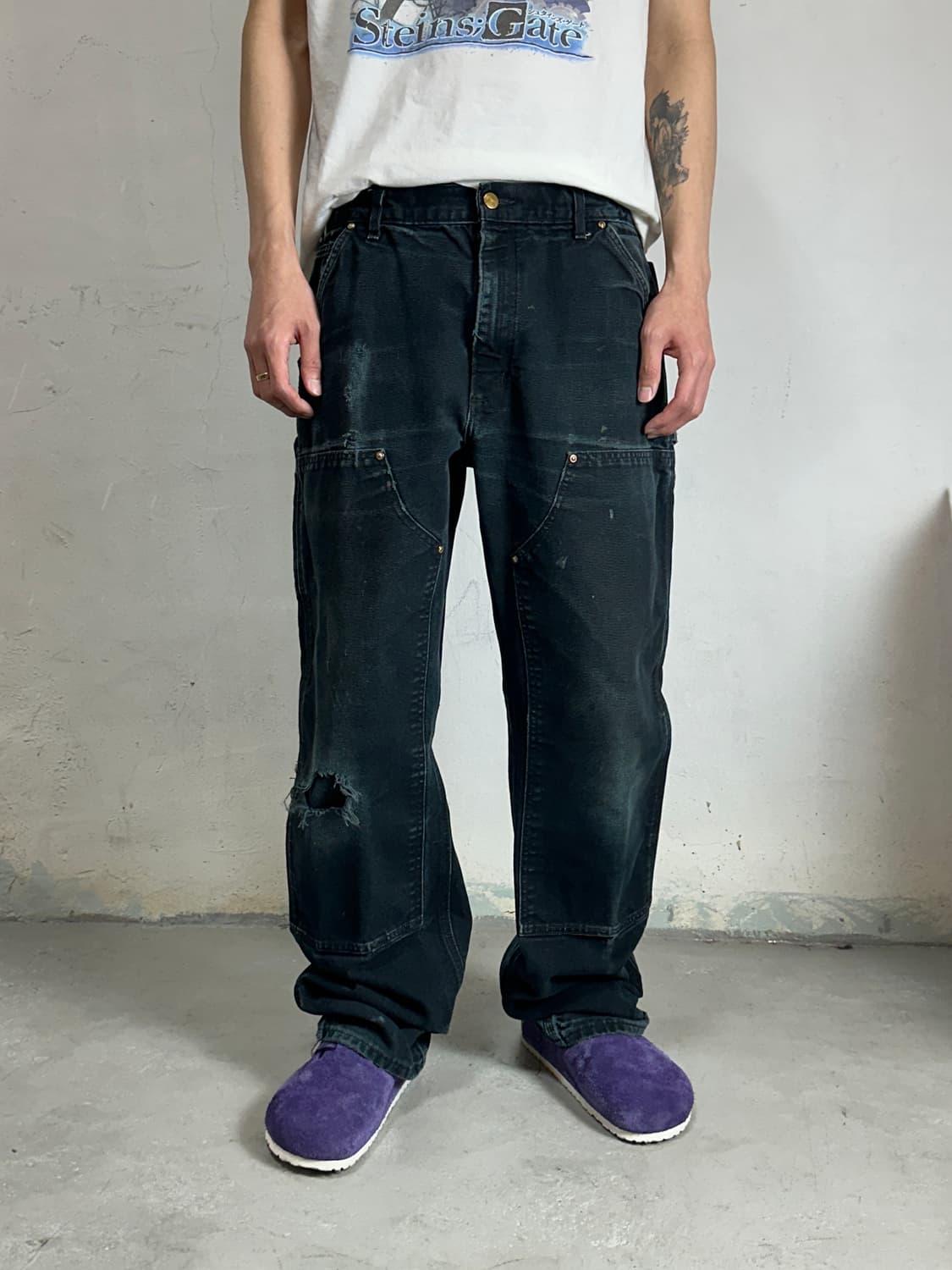 OG USA Made 칼하트 B01 더블니 블랙 칼하트 썩블니 좀비 상품이미지1