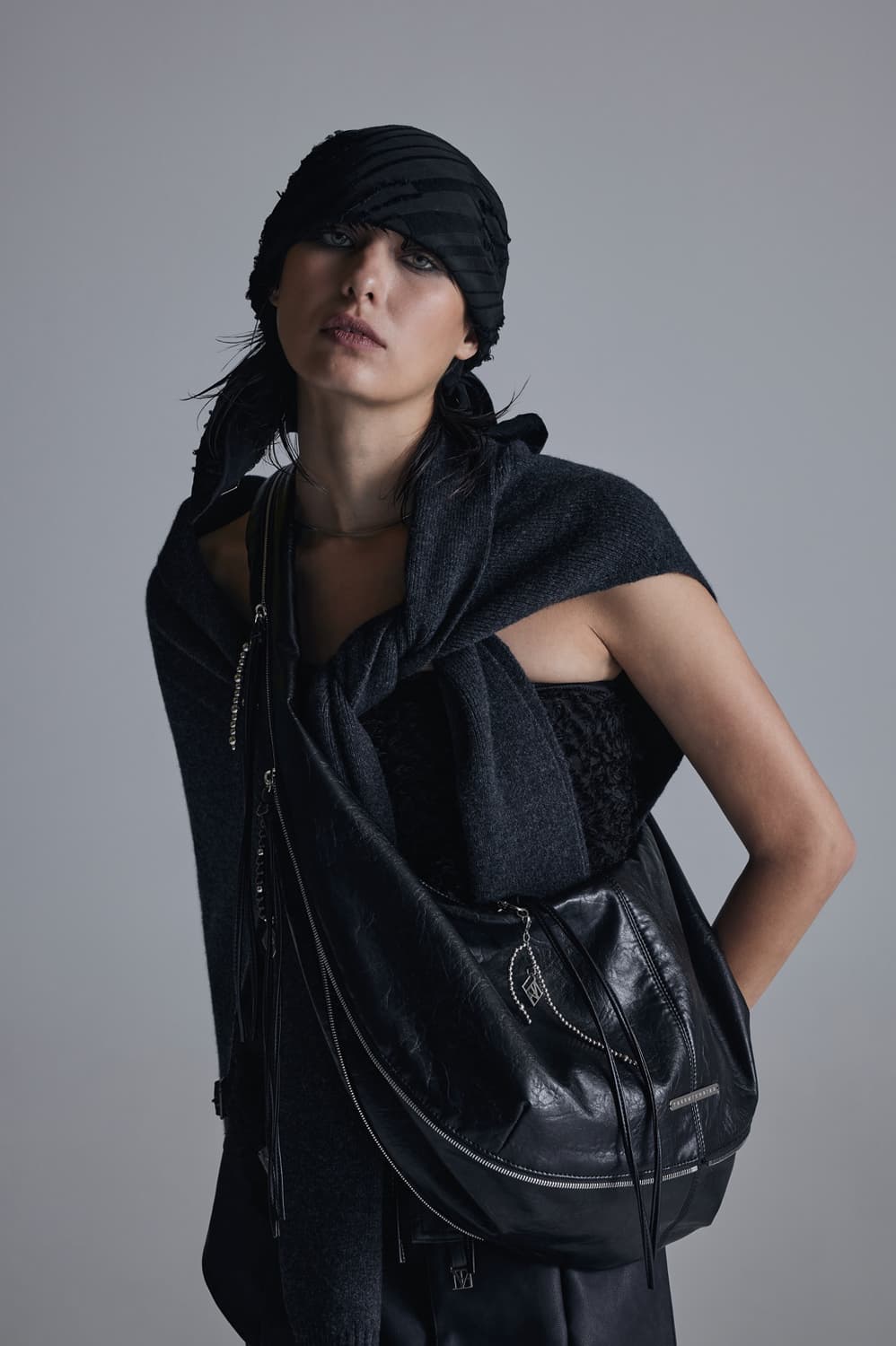 트리밍버드 Zipper Finishing Leather Hobo Bag  상품이미지5