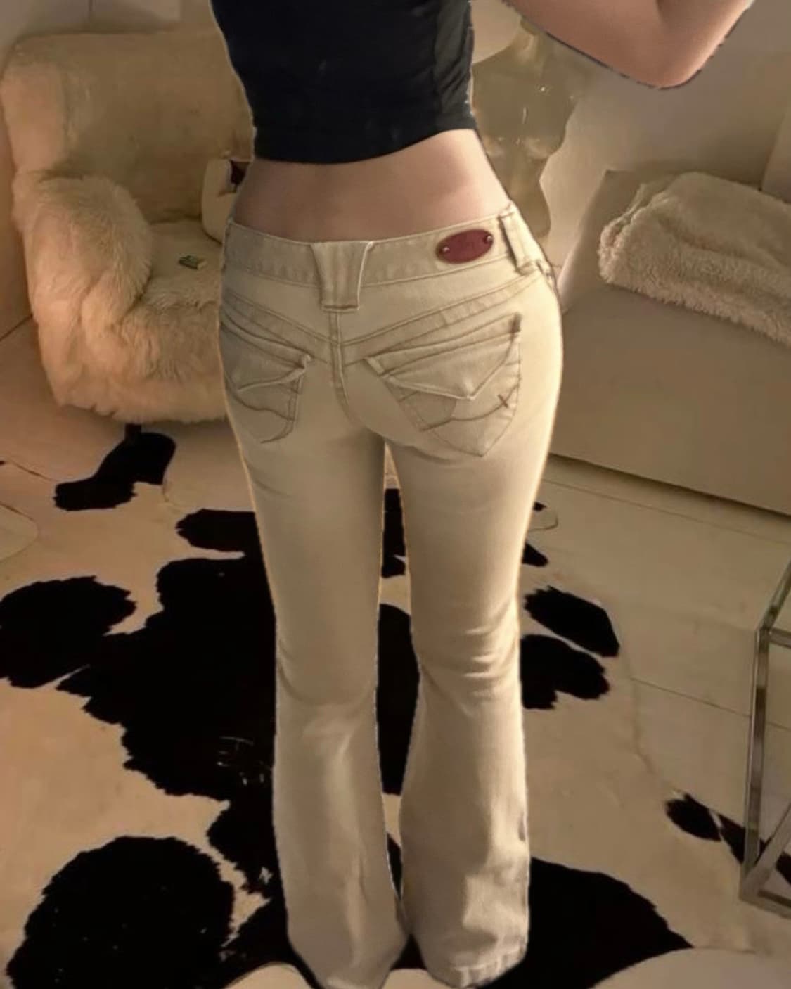 빈티지 아이보리 부츠컷 팬츠 상품이미지2