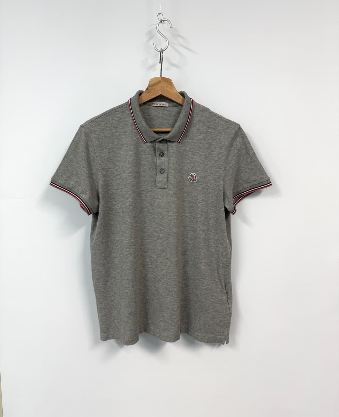 MONCLER 몽클레어 그레이 반팔 피케셔츠 L 상품이미지1