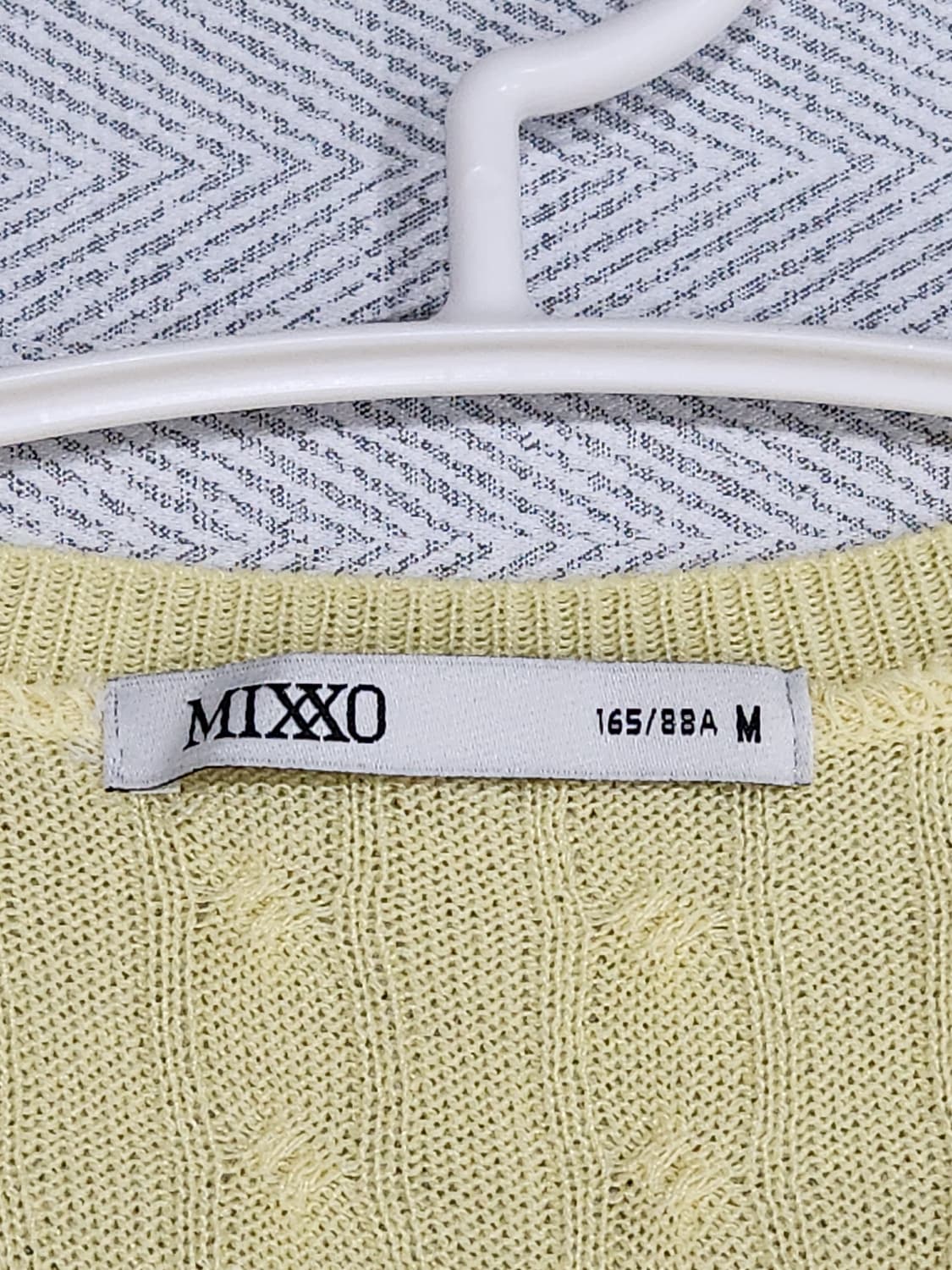 [M] 미쏘 MIXXO 옐로우 꽈배기 반팔 가디건 상품이미지5