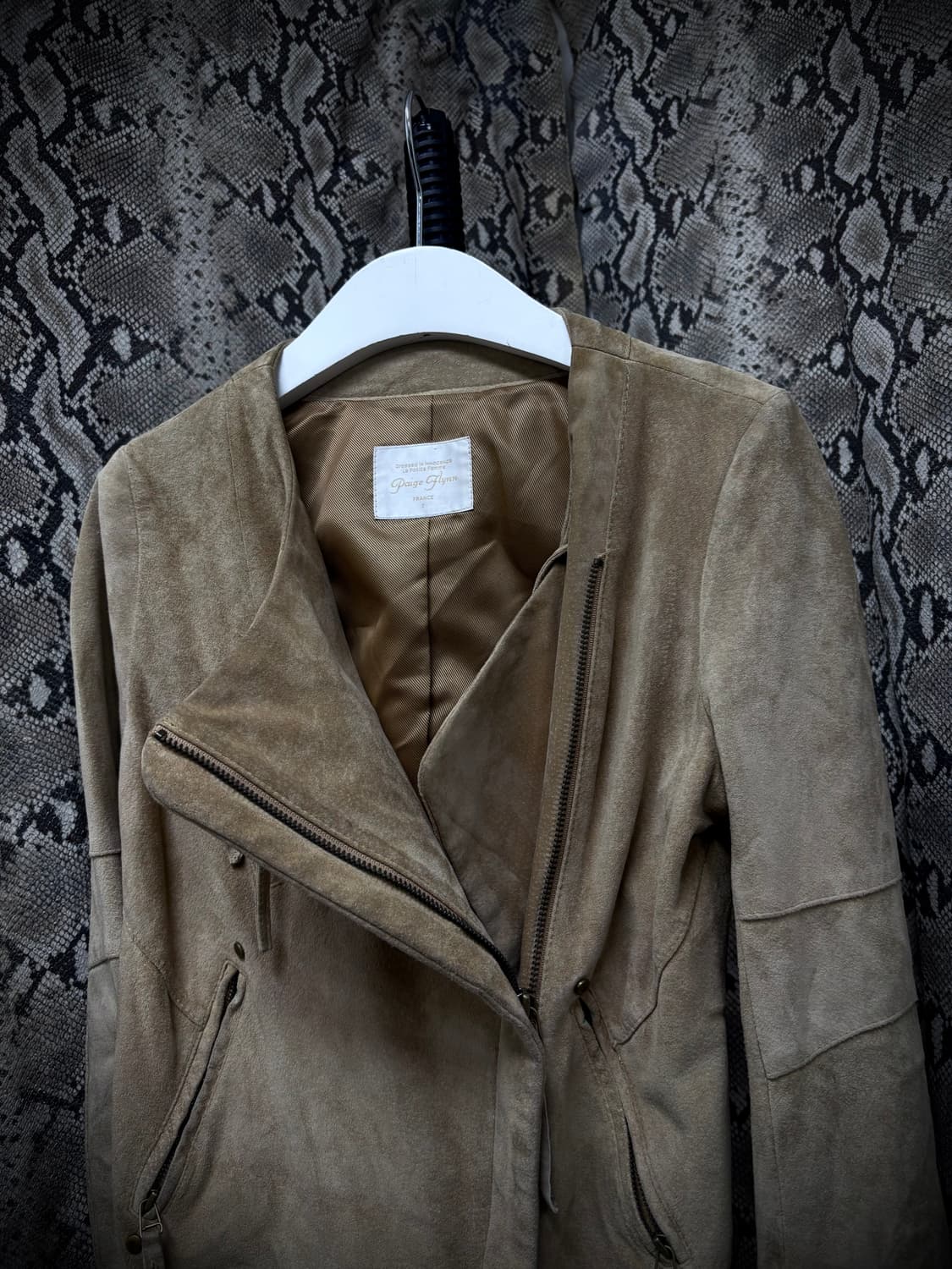 [Y2K] Bomber-Fit Draped Beige PorkSkin N 상품이미지3