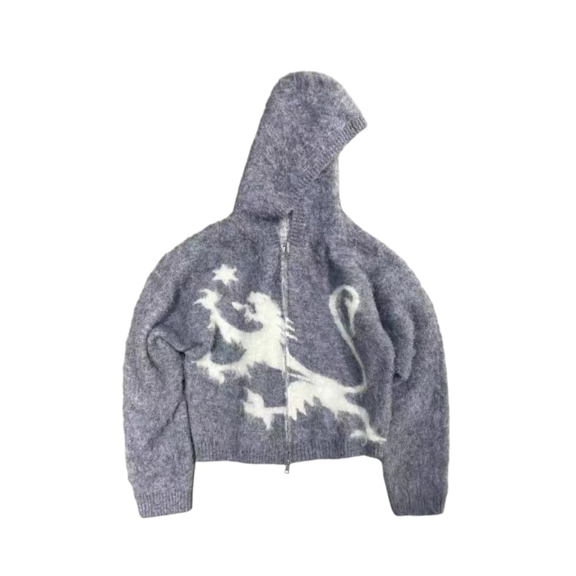 LUUUCAM Faux Mink Jacquard Dual-Zip Hood 상품이미지1