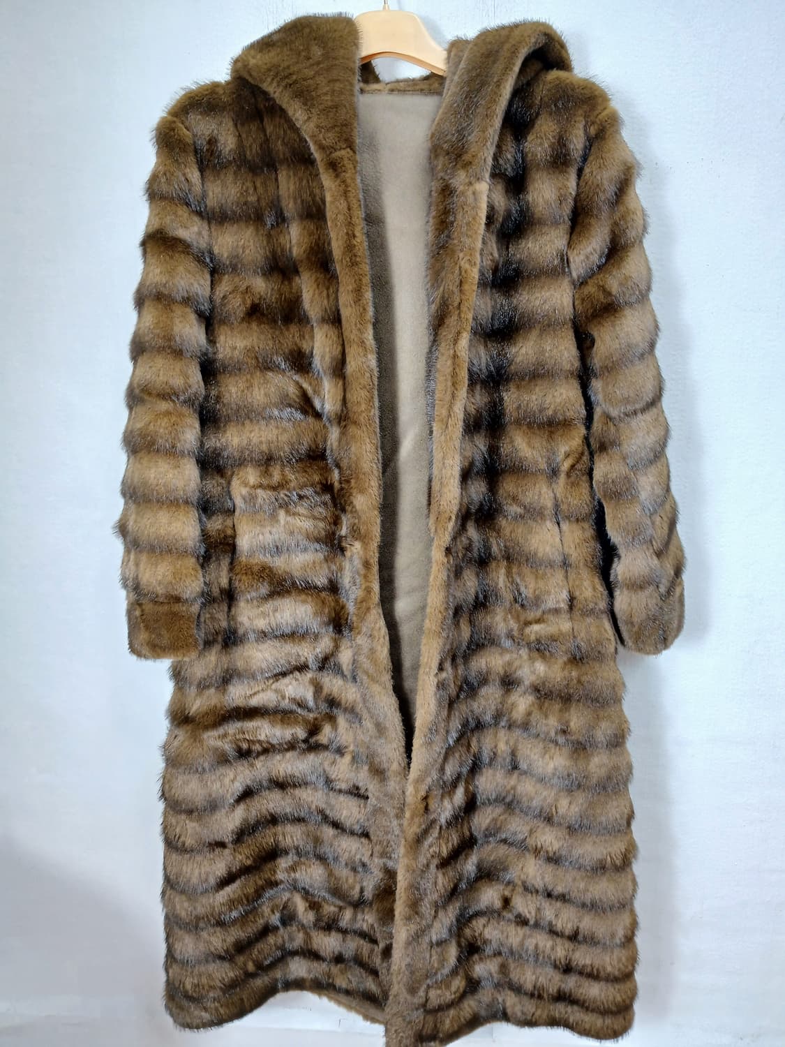 천연밍크 후드 롱 코트 90-95 M 새제품 상품이미지3