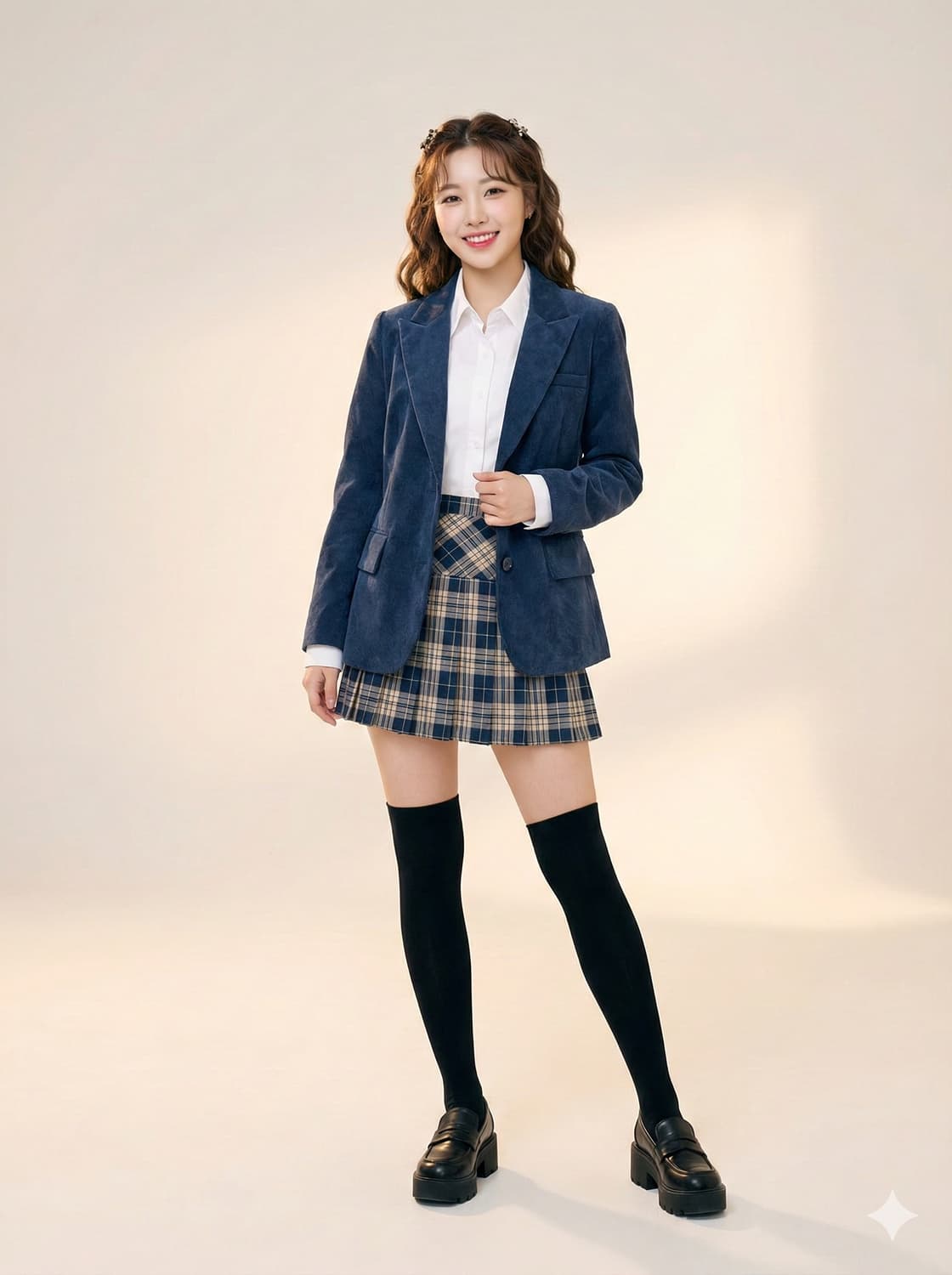 MORGAN 모르간 네이비 코듀로이 자켓 상품이미지1