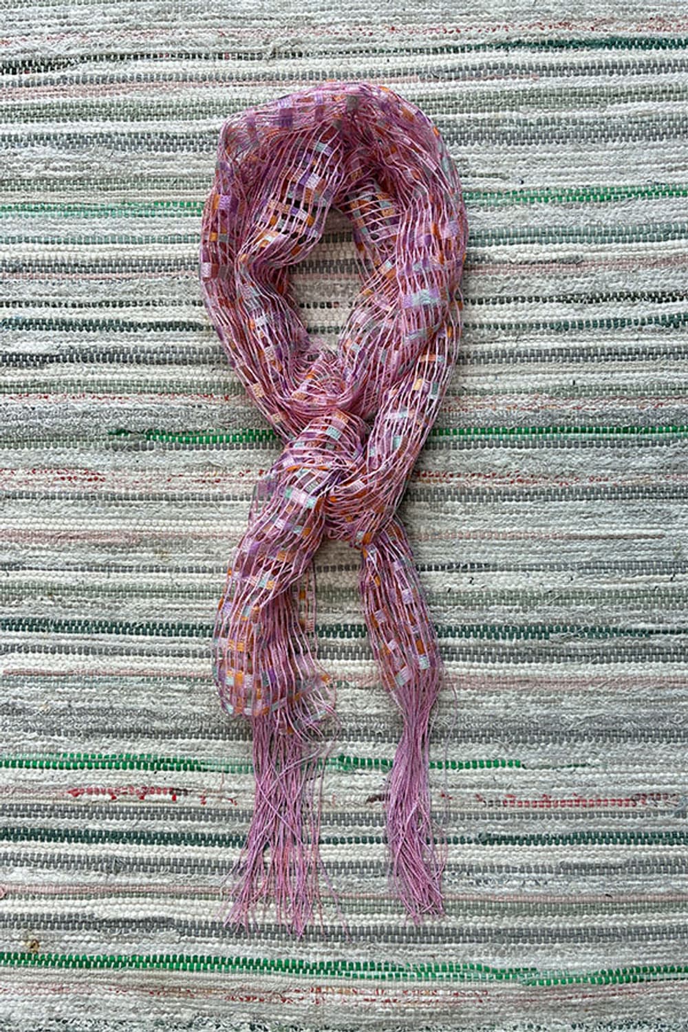 Pink Multi Sheer Fringe Scarf 상품이미지1