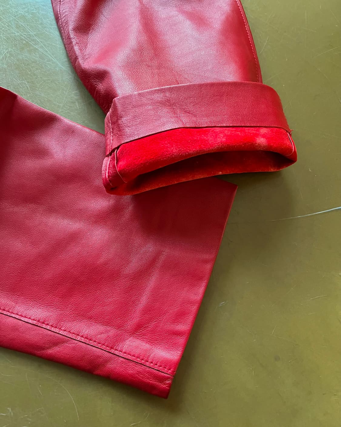 Patrick Cox Real Lamb Leather Red Pants 상품이미지7