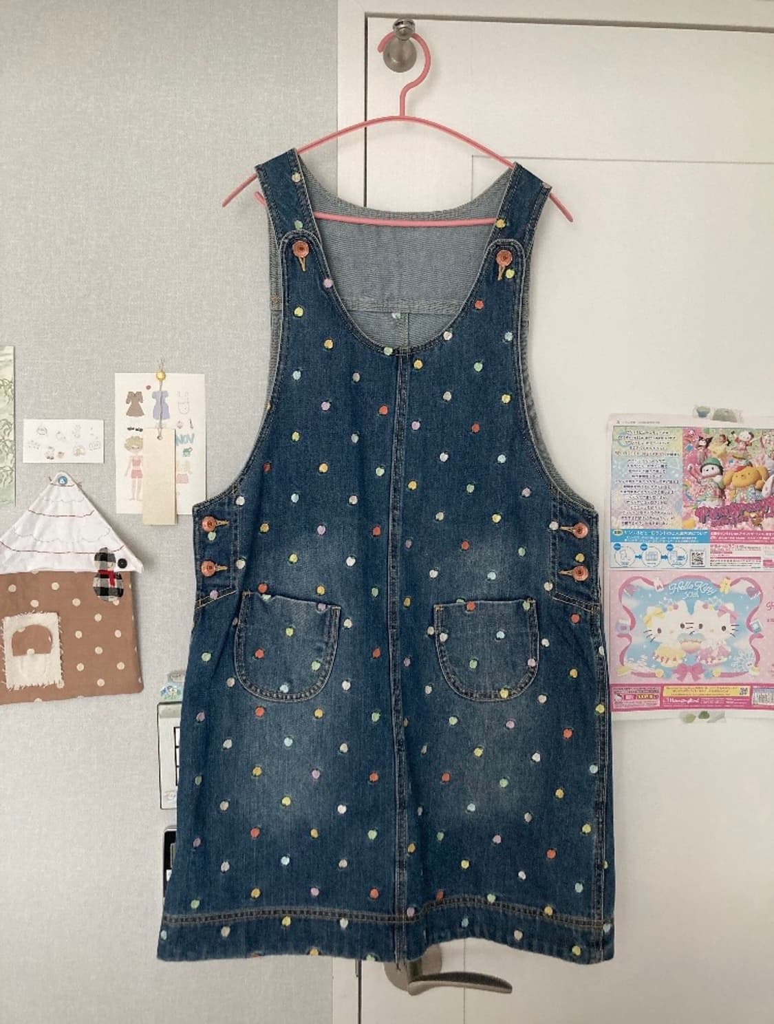 사과 멜빵치마 오버롤 상품이미지1