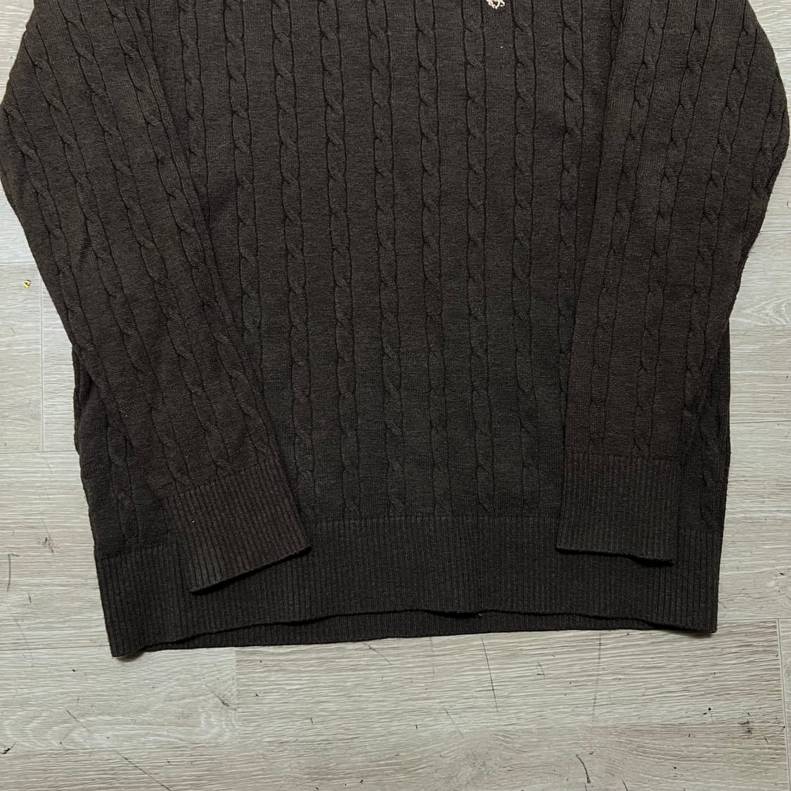 버버리힐스 폴로 클럽 꽈배기 케이블 니트 스웨터 [브라운] L/100 상품이미지3