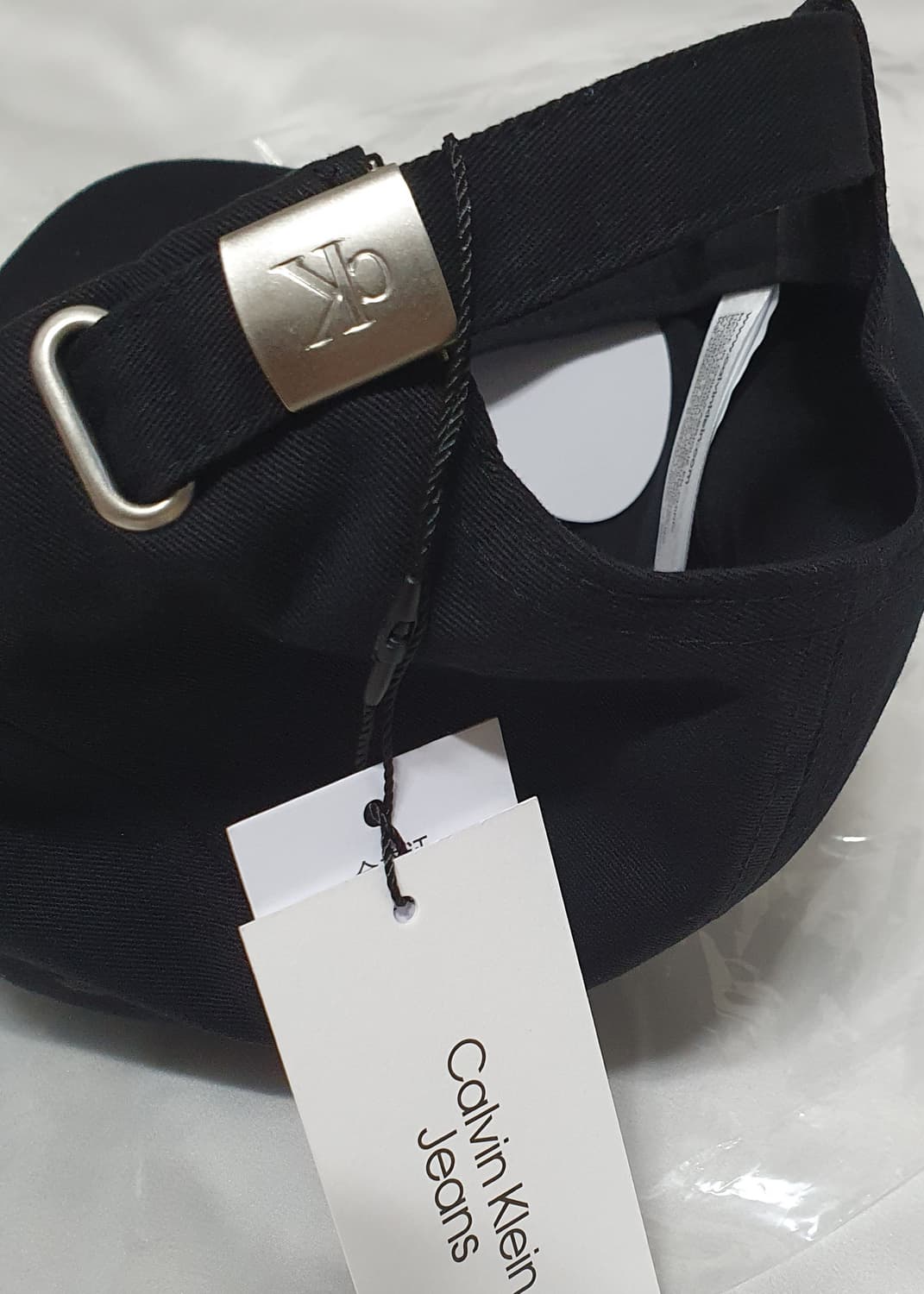 블랙 캘빈클라인 로고 레터링 볼캡 모자 상품이미지8