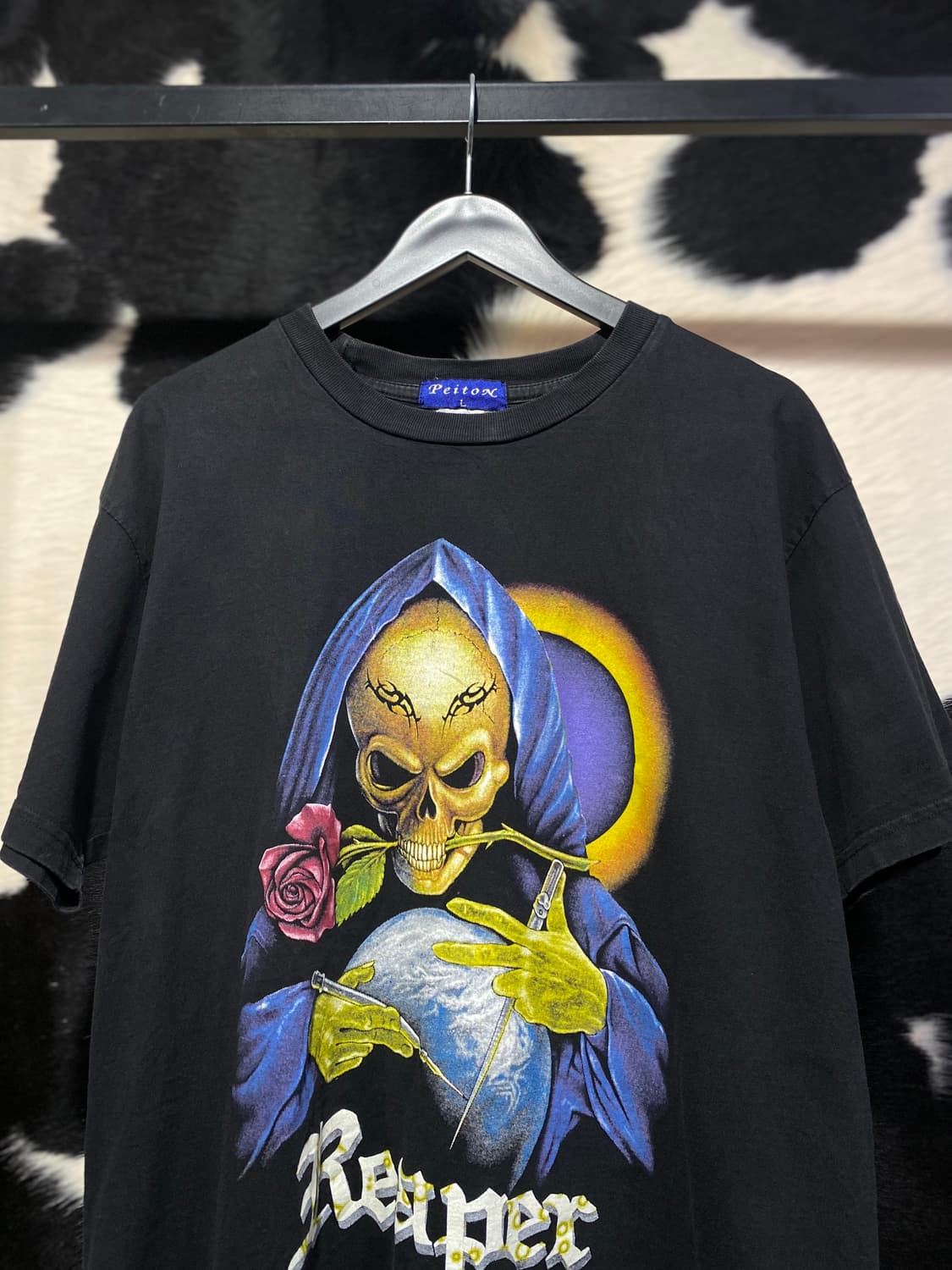 Peitox 빈티지 해골 프린팅 반팔티셔츠 상품이미지2