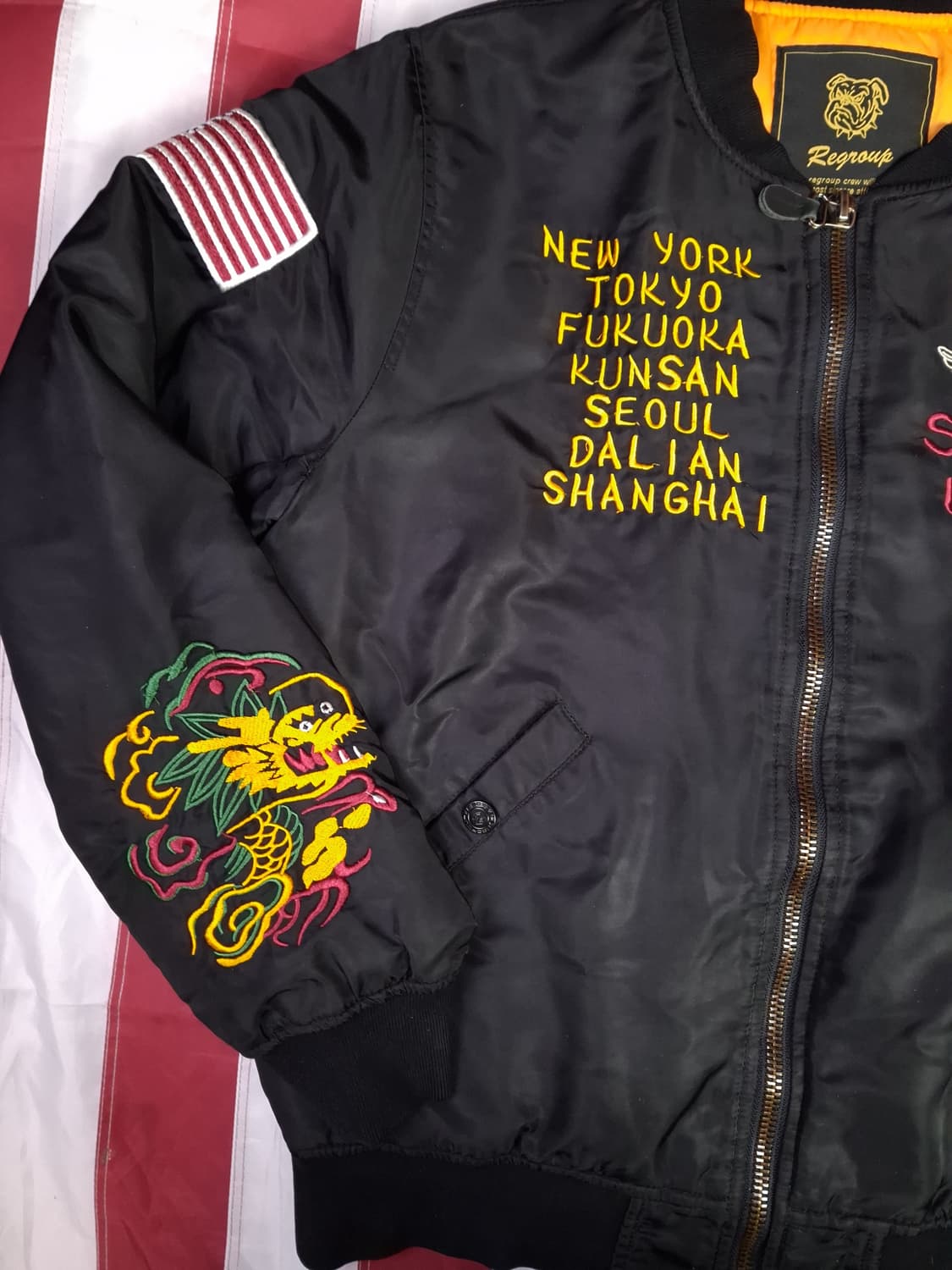 빈티지 밀리터리 극동 사령부 자수 수베니어 스카잔 상품이미지7