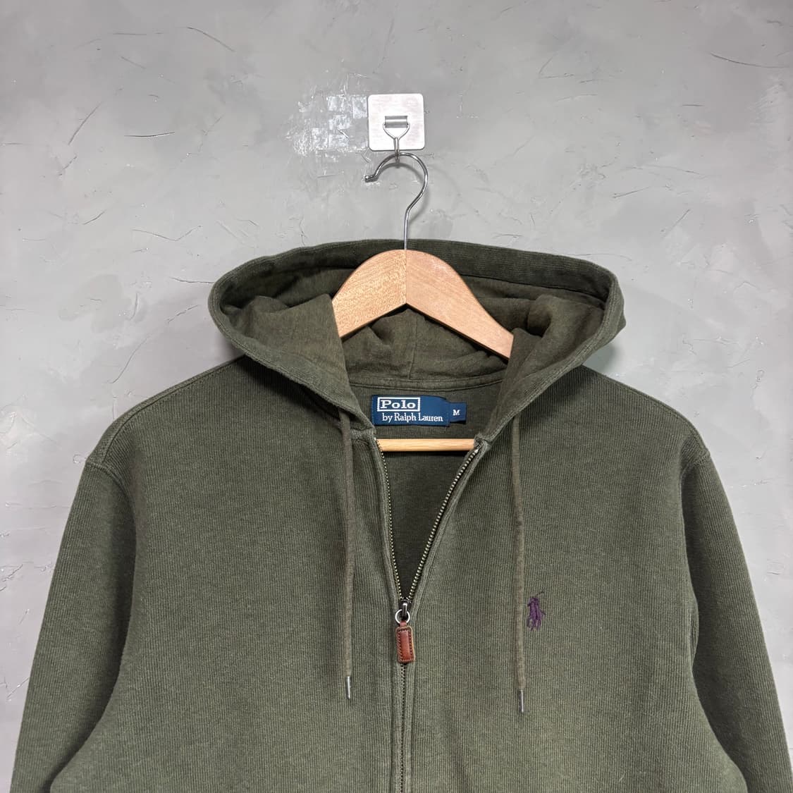 폴로 랄프로렌 니트 후드집업 카키 상품이미지2