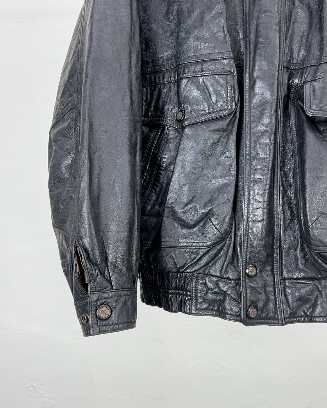 에드윈 블랙 트윈 포켓 레더 자켓 상품이미지4