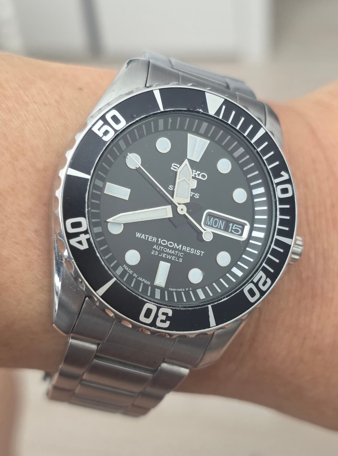 세이코 (SEIKO) 베이비스모 다이버 블랙 오토메틱 스켈레톤 백 시계 상품이미지1